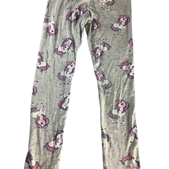 H&M Girls Unicorn Print Leggings Size US 6-8Y Grey Comfy Stretchy Casual Wear - Picture 8 of 10